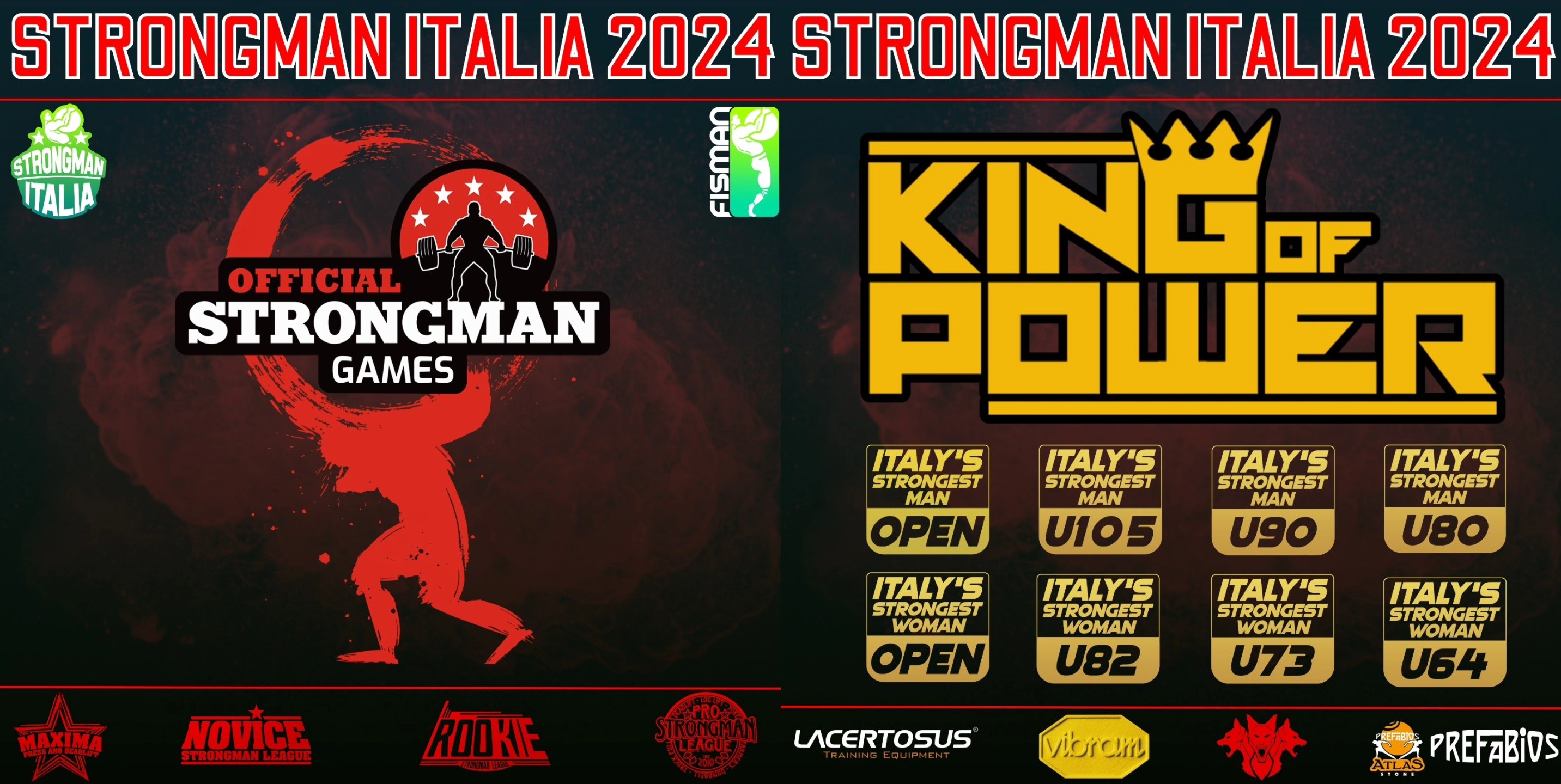 EUROPEI E MONDIALI OSG 2025, STRONGMAN ITALIA ANCORA OFFICIAL PARTNER IN ESCLUSIVA!!!